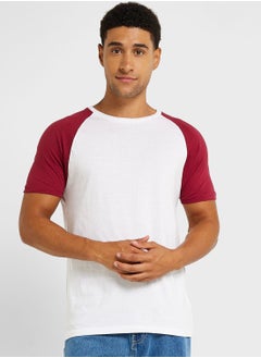Mens Crew Neck T-shirt With Contrast