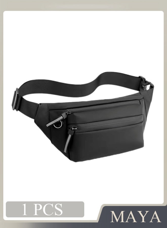 Large Crossbody Fanny Pack, Adjustable shoulder bag, Suitable for men and women, Stylish waterproof waist bag, Cell phone bag, wallet,Exercise Travel Leisure Walking Running Hiking Cycling - Image 1