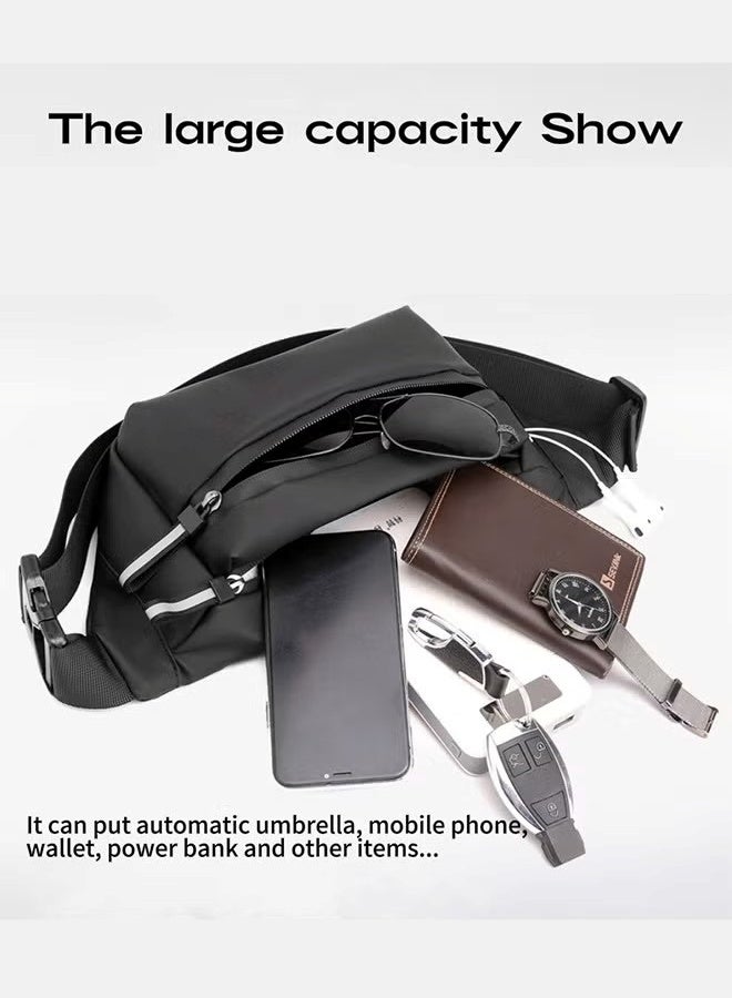 Large Crossbody Fanny Pack, Adjustable shoulder bag, Suitable for men and women, Stylish waterproof waist bag, Cell phone bag, wallet,Exercise Travel Leisure Walking Running Hiking Cycling - Image 2