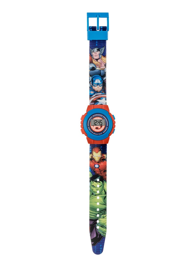 Disney Marvel Avengers Red & Blue Character Print Digital Watch - AVG4818 - Image 2