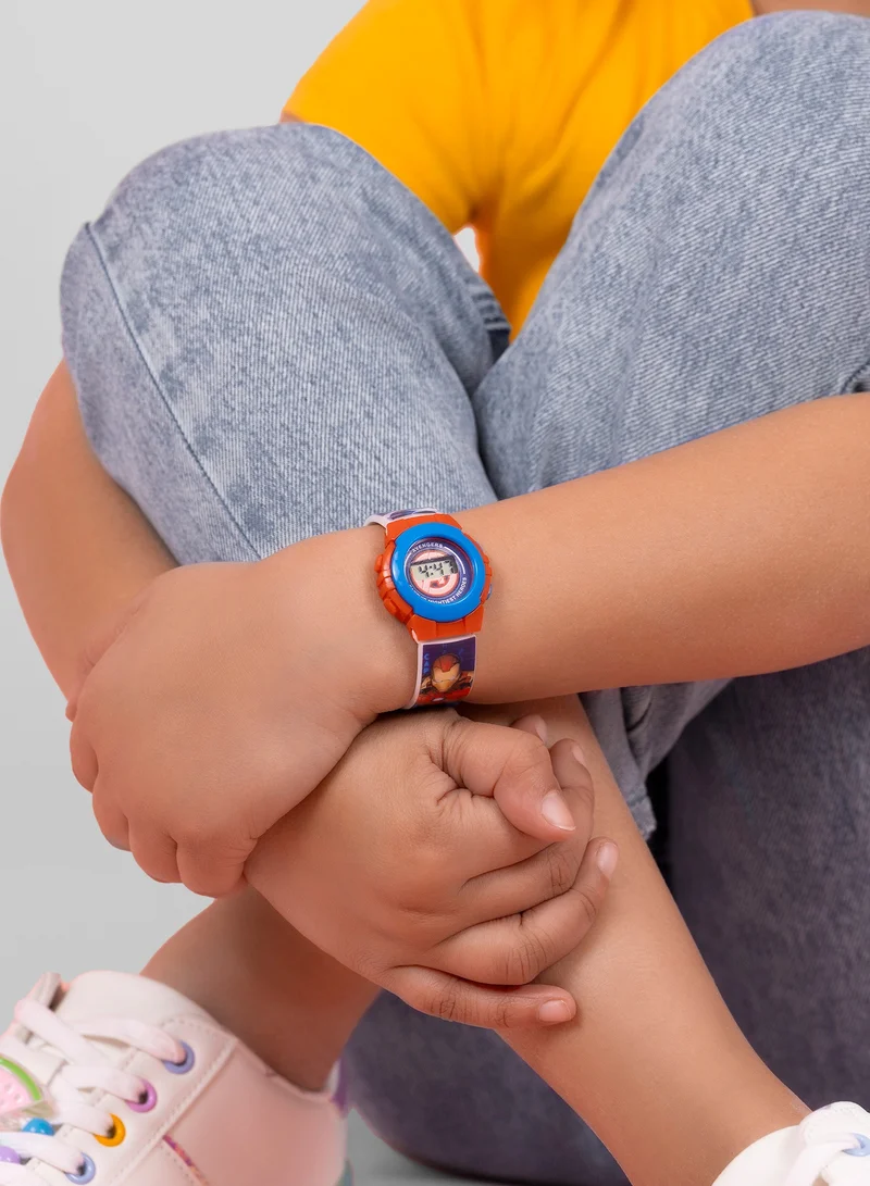 Disney Disney Marvel Avengers Red & Blue Character Print Digital Watch - AVG4818