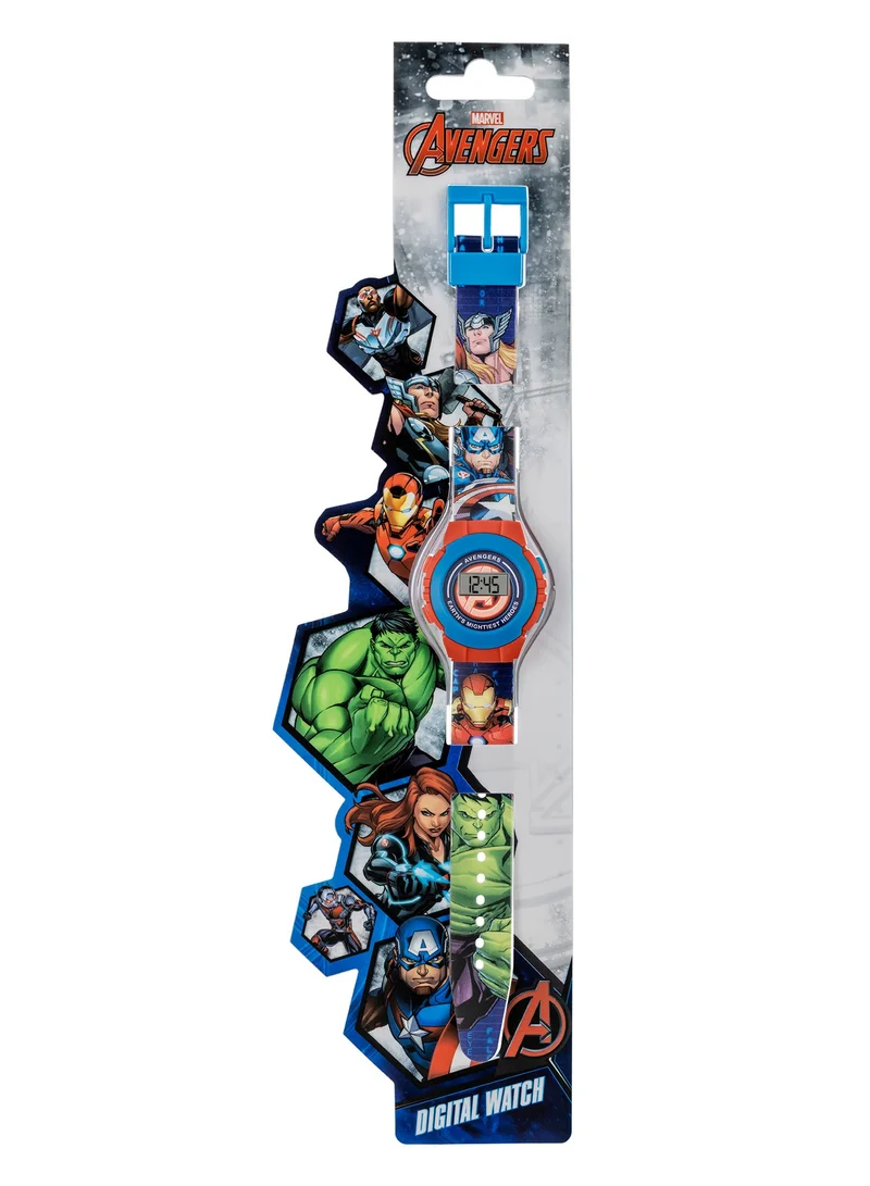 Disney Disney Marvel Avengers Red & Blue Character Print Digital Watch - AVG4818