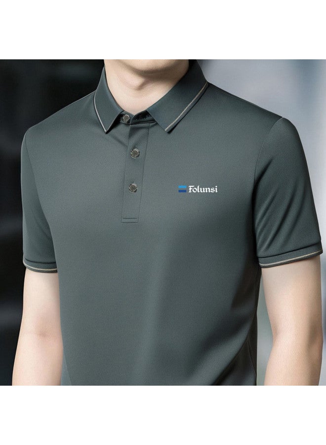 FOLUNSI 7a Antibacterial Summer Men's Polo Shirt - Ice Silk Cooling Breathable Short Sleeve T-shirt For Men - Image 4