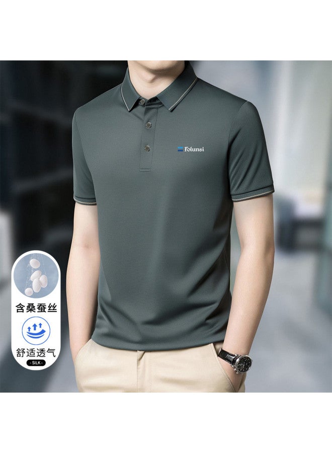 FOLUNSI 7a Antibacterial Summer Men's Polo Shirt - Ice Silk Cooling Breathable Short Sleeve T-shirt For Men - Image 2
