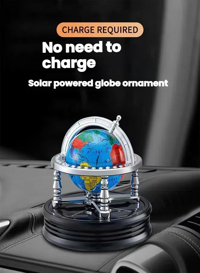 general Globe Design Solar Car Air Freshener Silent Motor Solar Powered Rotation Natural Plant Essence Safe for Mom Baby - Image 3
