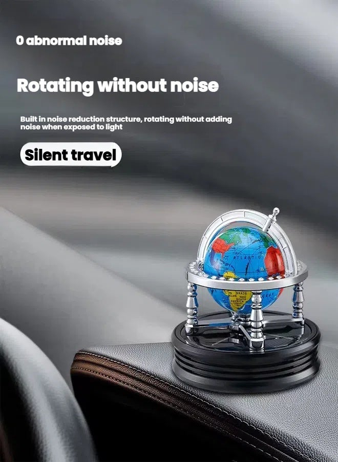 general Globe Design Solar Car Air Freshener Silent Motor Solar Powered Rotation Natural Plant Essence Safe for Mom Baby - Image 4