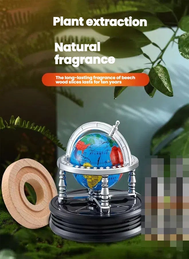 general Globe Design Solar Car Air Freshener Silent Motor Solar Powered Rotation Natural Plant Essence Safe for Mom Baby - Image 5