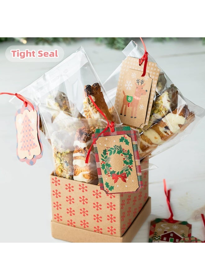 Neonix Self Sealing Cellophane Bags Self Adhesive,12x26 cm Clear Resealable Cellophane Bags 100Pieces，Food Safe, Cello Bags OPP for Cookies,Cards,Envelopes,Pictures - Image 5