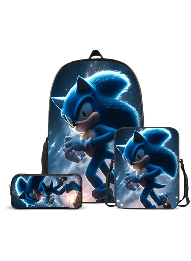 سونيك جديد سونيك على ظهره مقلمة حقيبة ثلاثة قطعة دعوى الرجال والنساء الترفيه الرياضة السفر على ظهره طالب المدرسة على ظهره - Image 1
