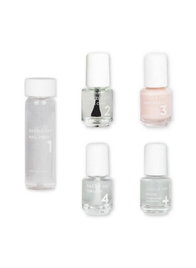 Dazzle Dry Dazzle Dry Mini Kit 4 Step System - Prima Ballerina, a sheer and milky delicate pink that makes a beautiful French base. (5 Piece Kit / 5 Manicures) - Image 1