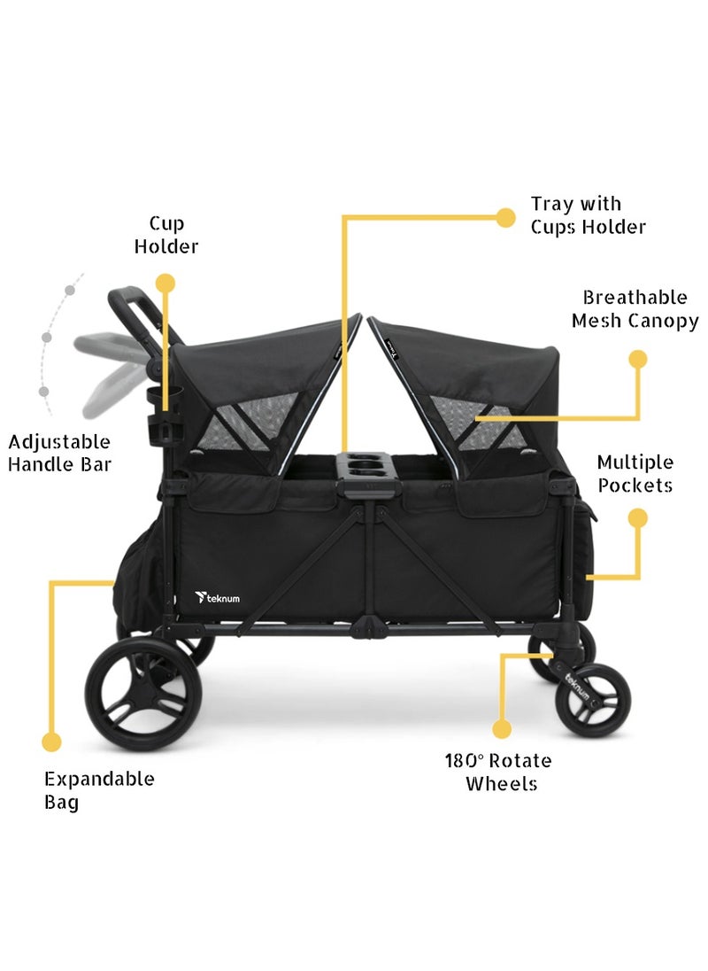 TEKNUM Fellow Wagon Stroller for 2 kids with Snack Tray - Black - pzsku/Z7D04F0836CAC3E763C40Z/45/_/1728631263/2ab24871-b8db-4416-ad80-cee46f614dd1