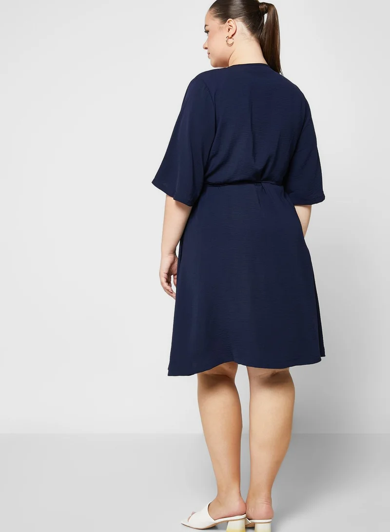 Only Carmakoma Tie Detail Wrap Dress