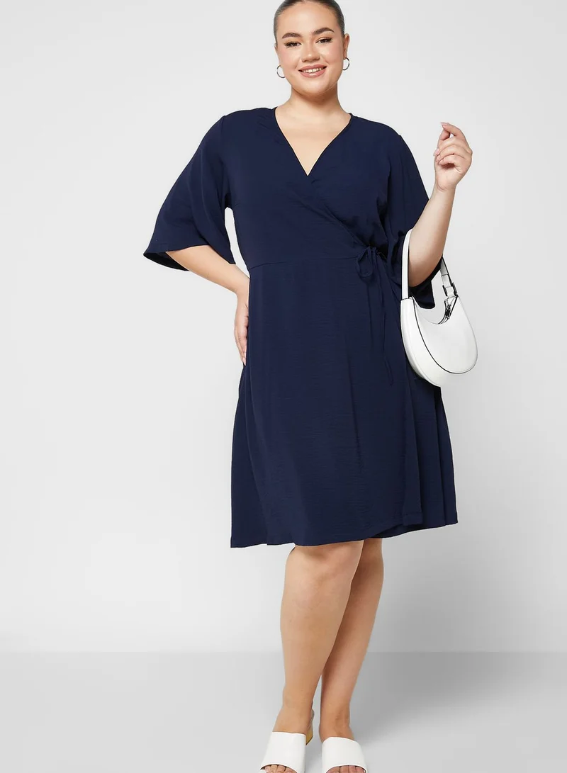 Only Carmakoma Tie Detail Wrap Dress