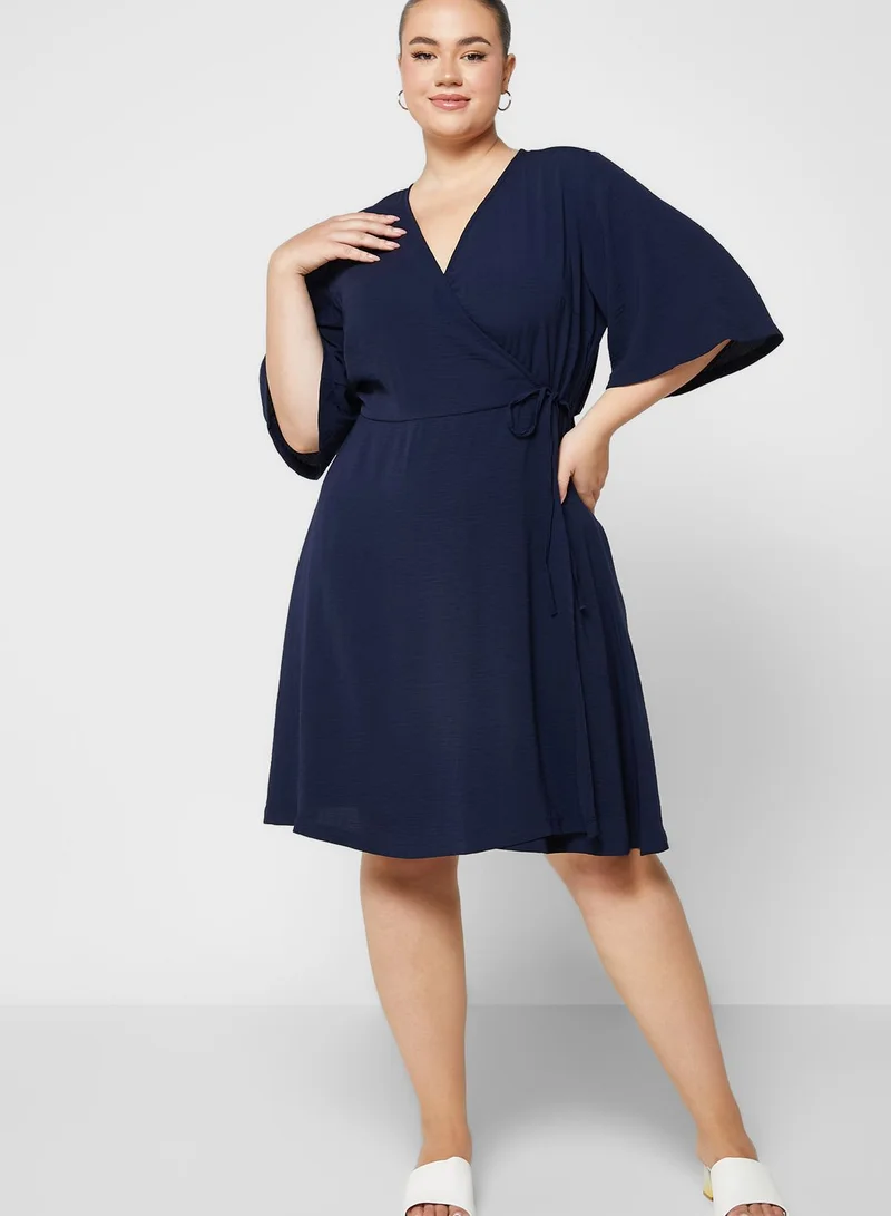 Only Carmakoma Tie Detail Wrap Dress