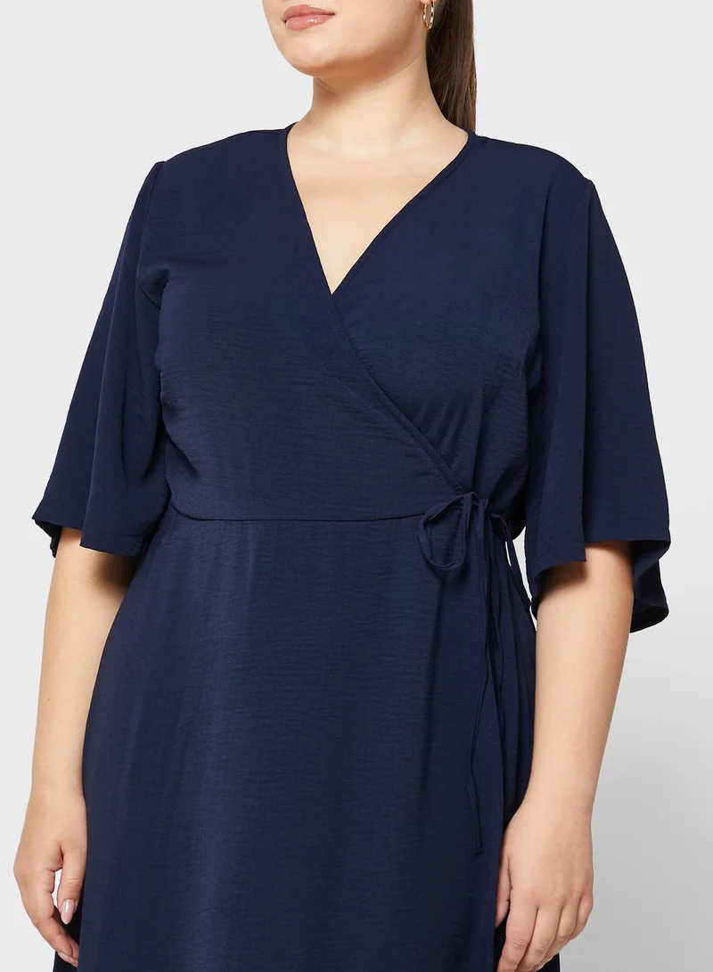 Only Carmakoma Tie Detail Wrap Dress