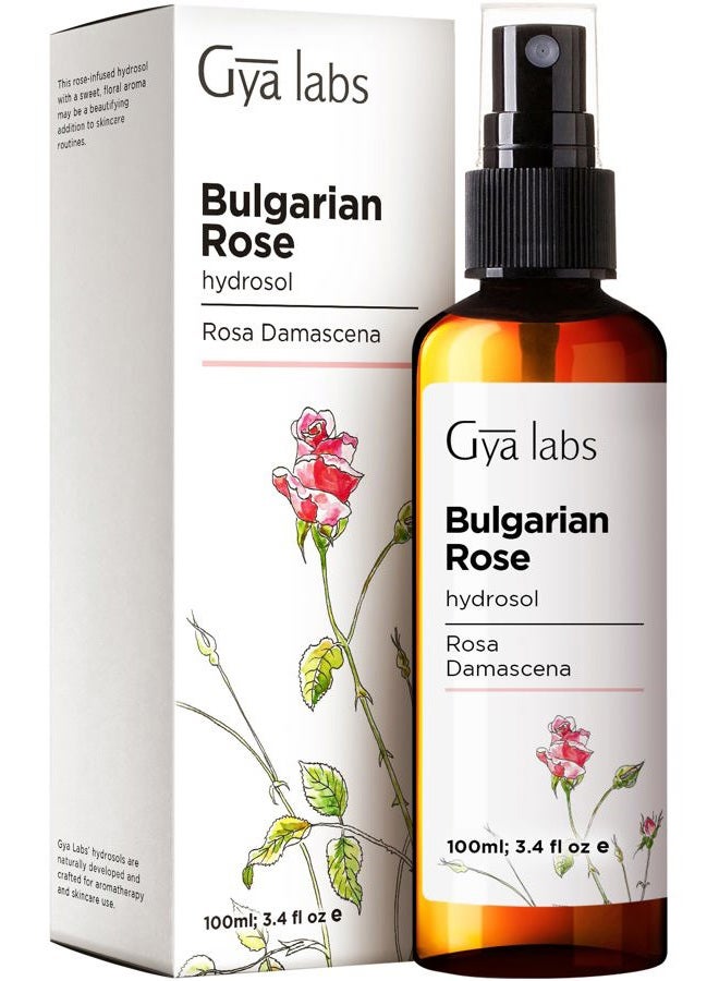 gya labs Bulgarian Rose Hydrosol for Skin and Hair - Rose Toner To Moisturize Skin, 100% Pure Natural Face Mist Spray, Pillow and Body Mist (3.4 Fl Oz)  - Image 1