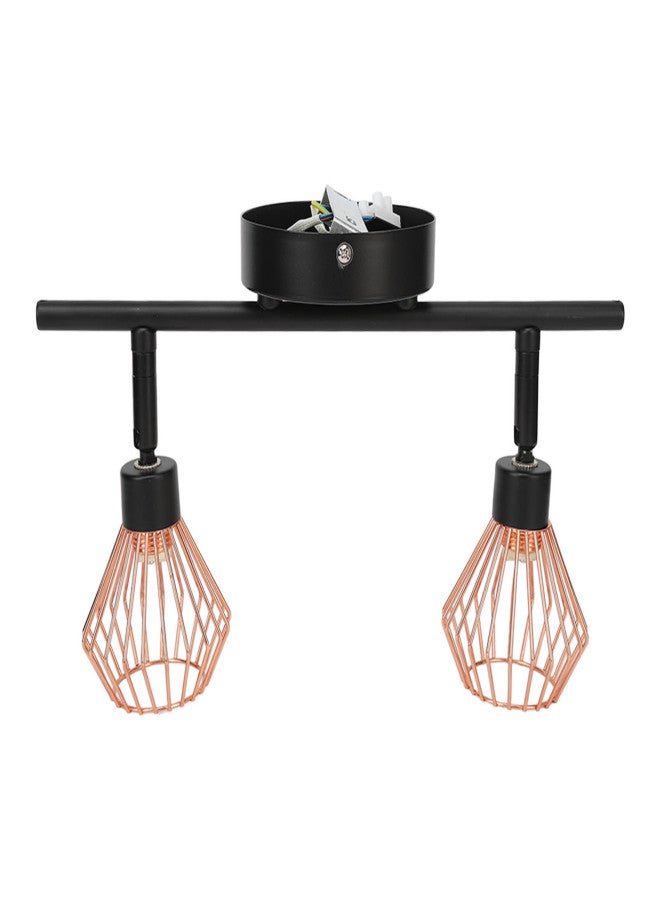 Track Lighting Kit 2 Rotatable Head Track Wall Ceiling Spotlight with Woven Cages for Kitchen Living Room - Image 2