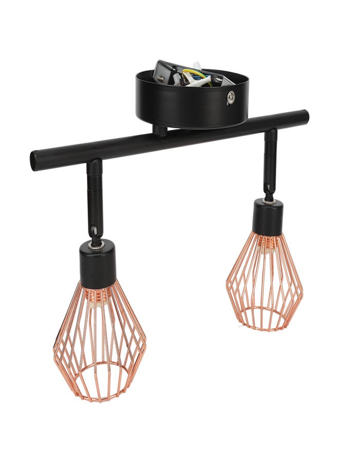 Track Lighting Kit 2 Rotatable Head Track Wall Ceiling Spotlight with Woven Cages for Kitchen Living Room - Image 4