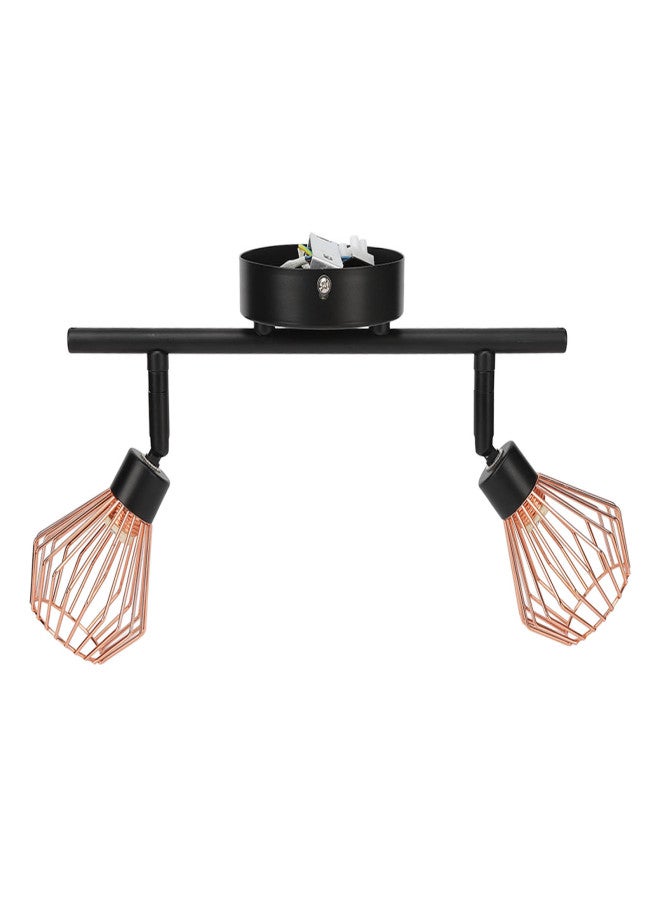 Track Lighting Kit 2 Rotatable Head Track Wall Ceiling Spotlight with Woven Cages for Kitchen Living Room - Image 5