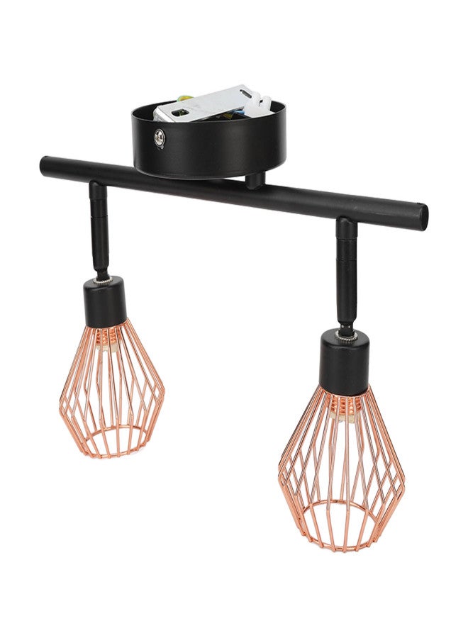 Track Lighting Kit 2 Rotatable Head Track Wall Ceiling Spotlight with Woven Cages for Kitchen Living Room - Image 3