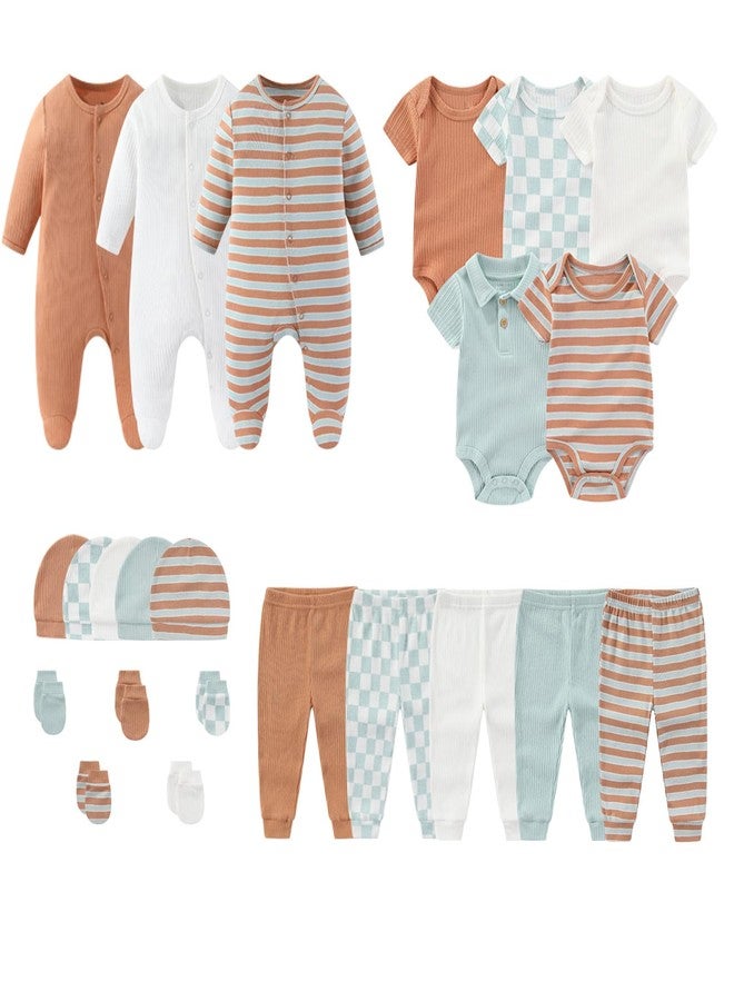 MAMIMAKA Newborn Layette Gift Set 23-Piece Baby Bodysuits Infant Outfits Essentials and Accessories 3-6 Months - Image 1