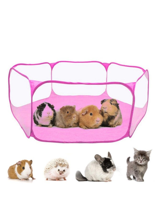 ريبيت حظيرة لعب خنزير غينيا من RYPET - حظيرة لعب للحيوانات الأليفة قابلة للتهوية وشفافة، سياج لممارسة التمارين الرياضية في الهواء الطلق/الداخلي، سياج فناء محمول لخنزير غينيا والأرانب والهامستر والشنشيلة والقنافذ - Image 1