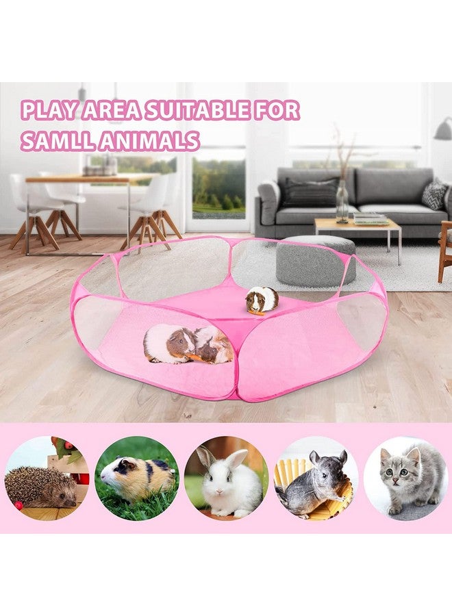 ريبيت حظيرة لعب خنزير غينيا من RYPET - حظيرة لعب للحيوانات الأليفة قابلة للتهوية وشفافة، سياج لممارسة التمارين الرياضية في الهواء الطلق/الداخلي، سياج فناء محمول لخنزير غينيا والأرانب والهامستر والشنشيلة والقنافذ - Image 5