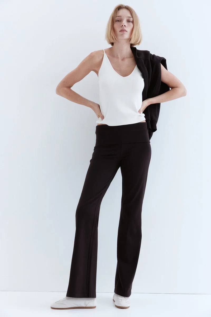 H&M Foldover-waist cotton trousers