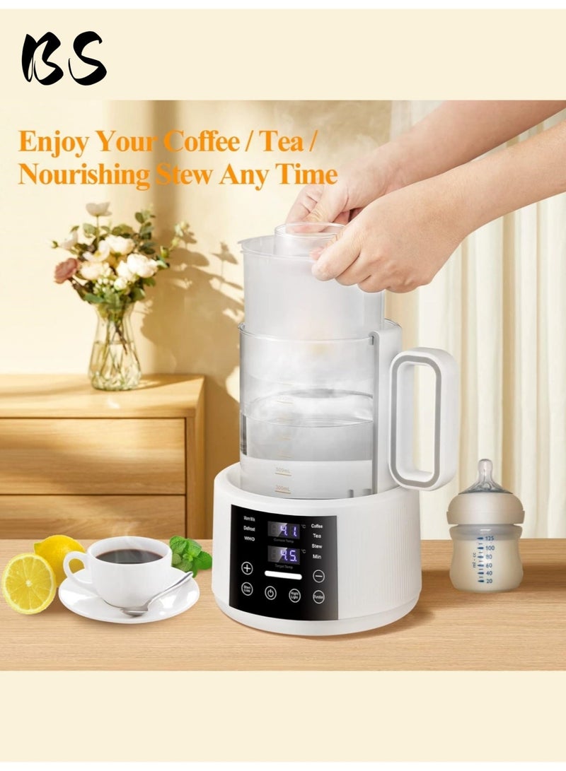 بي إس غلاية ماء فورية بسعة 1.5 لتر مصممة خصيصًا للأطفال | جهاز تسخين الحليب محمول | غلاية ذكية للتحكم في درجة الحرارة لمدة 24 ساعة | مصنوعة من الزجاج | تحكم دقيق في درجة الحرارة | شاشة LCD | تتميز بوظيفة إذابة حليب الأم المجمد - Image 4