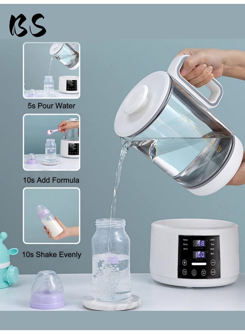 بي إس غلاية ماء فورية بسعة 1.5 لتر مصممة خصيصًا للأطفال | جهاز تسخين الحليب محمول | غلاية ذكية للتحكم في درجة الحرارة لمدة 24 ساعة | مصنوعة من الزجاج | تحكم دقيق في درجة الحرارة | شاشة LCD | تتميز بوظيفة إذابة حليب الأم المجمد - Image 3