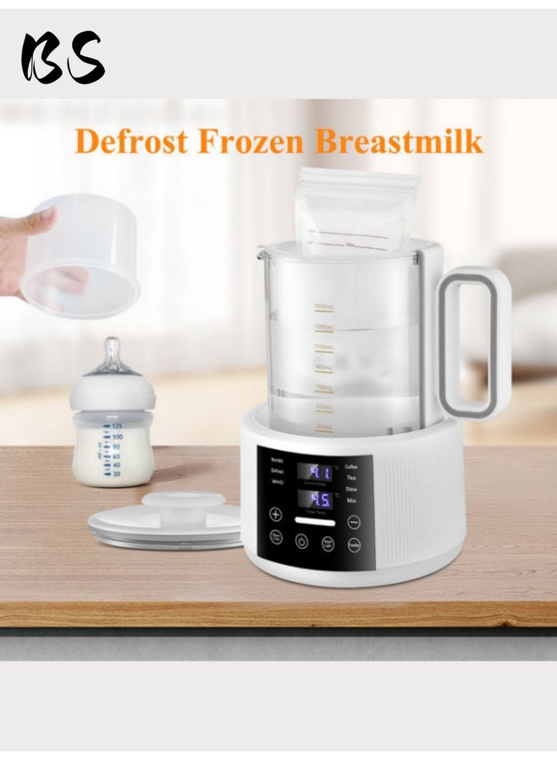 بي إس غلاية ماء فورية بسعة 1.5 لتر مصممة خصيصًا للأطفال | جهاز تسخين الحليب محمول | غلاية ذكية للتحكم في درجة الحرارة لمدة 24 ساعة | مصنوعة من الزجاج | تحكم دقيق في درجة الحرارة | شاشة LCD | تتميز بوظيفة إذابة حليب الأم المجمد - Image 5