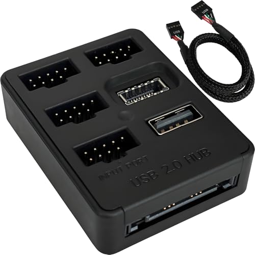 Bejavr Multi Port Internal USB Hub - 5 Internal USB 2.0 Ports - Motherboard USB Splitter 9Pin USB 2.0 Header Splitter - Image 1
