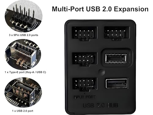 Bejavr Multi Port Internal USB Hub - 5 Internal USB 2.0 Ports - Motherboard USB Splitter 9Pin USB 2.0 Header Splitter - Image 4