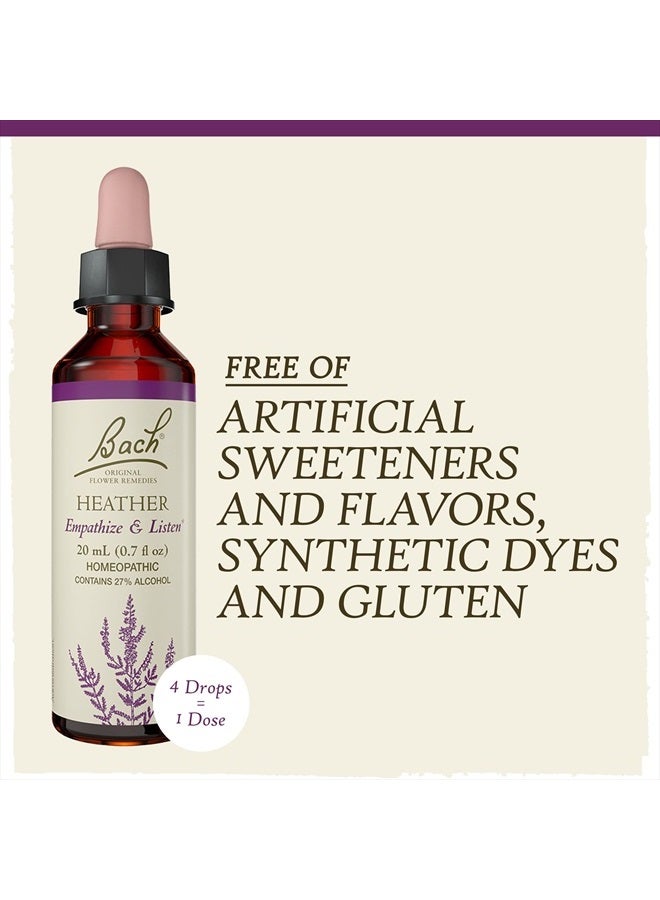 Bach Original Flower Remedies, Heather for Empathy, Natural Homeopathic Flower Essence, Holistic Wellness, Vegan, 20mL Dropper  - Image 5