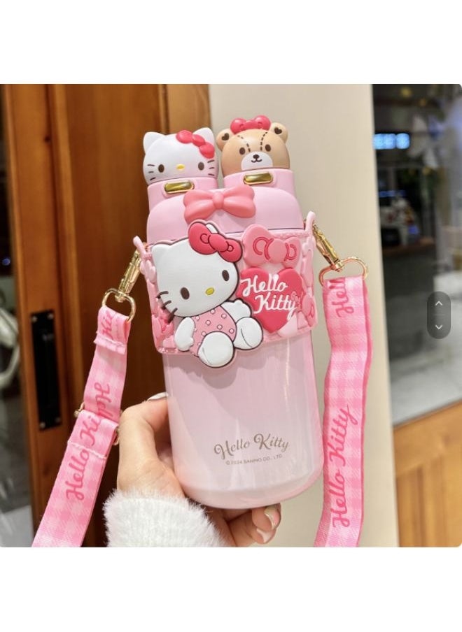 Sanrio Sanrio Hello Kitty Insulated Stainless Steel Water Bottle with Strap 550 ML  - Image 2
