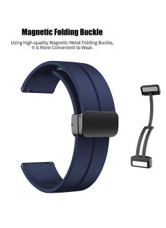 Generic 22mm Silicone Strap With Magnetic Folding Buckle For Xiaomi Watch Color Sport Color 2 S1 Active/ Huami Amazfit GTR 47mm GTR 3 Pro - Blue  - Image 2