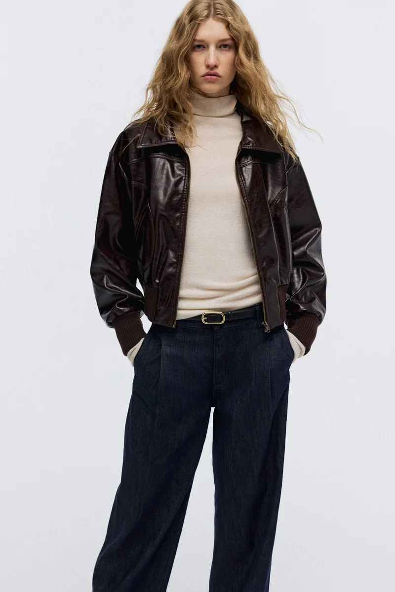 اتش اند ام جينز بخصر عالي وقصّة واسعة