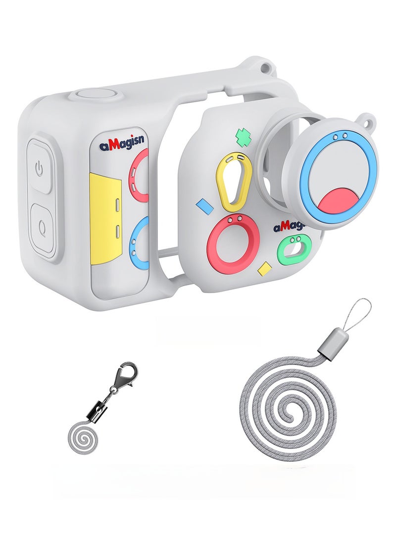 aMagisn غطاء حماية سيليكون لكاميرا Insta360 Go Ultra، حماية كاملة مع غطاء عدسة، فتحات دقيقة وسهولة استخدام الشاشة（رمادي） - Image 1