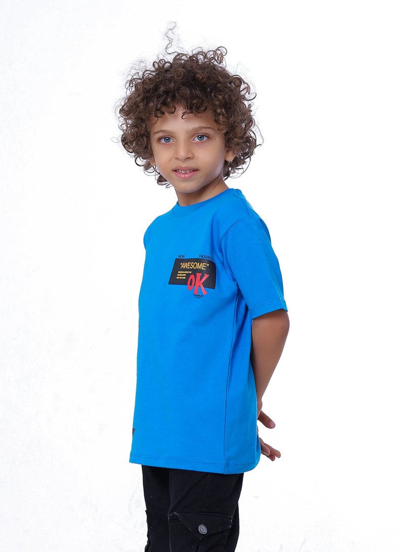 بيبو تيشيرت اولادى مطبوع نص كم - Image 2