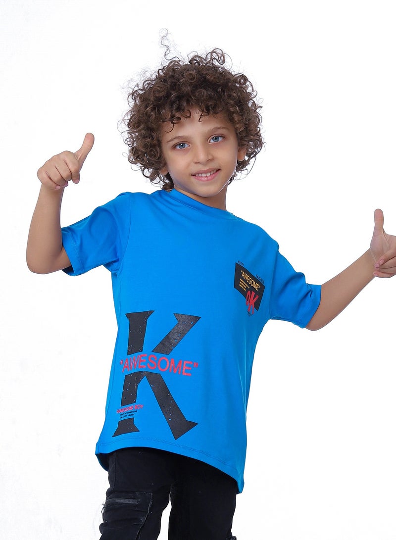 بيبو تيشيرت اولادى مطبوع نص كم - Image 3