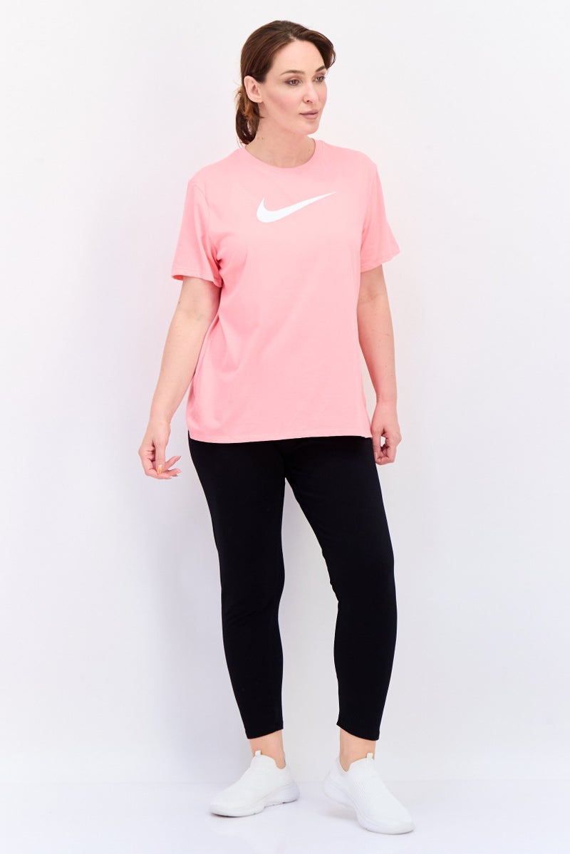 Nike Women Dri Fit Brand Logo Short Sleeves Training T-Shirt, Pink - Image 4