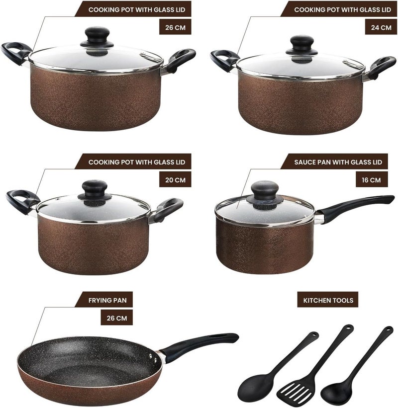 RAJ طقم أواني الطبخ غير اللاصقة 12 قطعة راج - Image 2