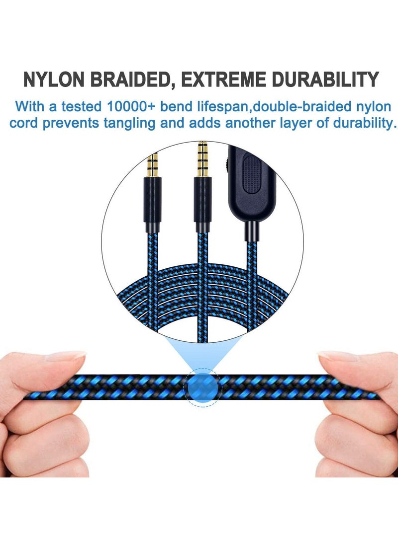 KASTWAVE Replacement Cord for Astro A10 A30 A40 A50 Headset, Cable with Volume Control and Inline Mute Function, 2.0M 6.5Ft, Durable Braided Cable Compatible with One Play Station 4 PS4 Via 3.5mm Jack - Image 4