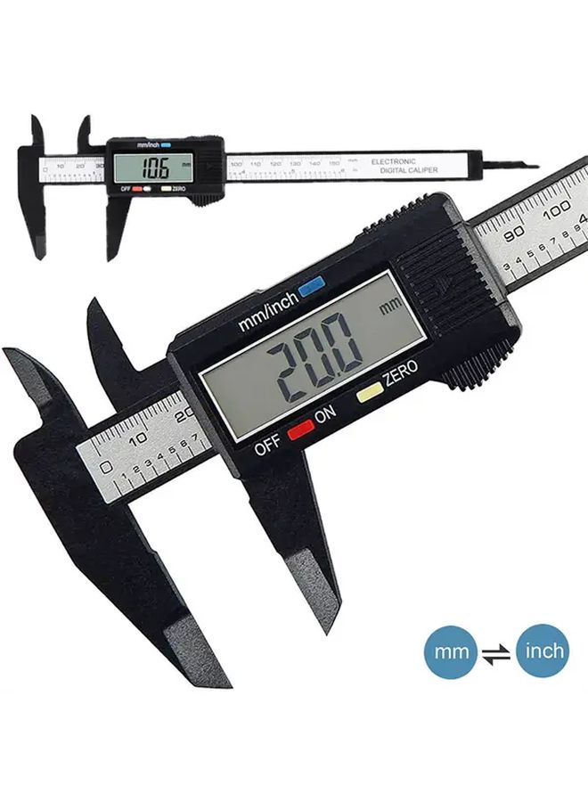 Digital Caliper 150mm With LCD Black Precision Measuring Tool - Image 2