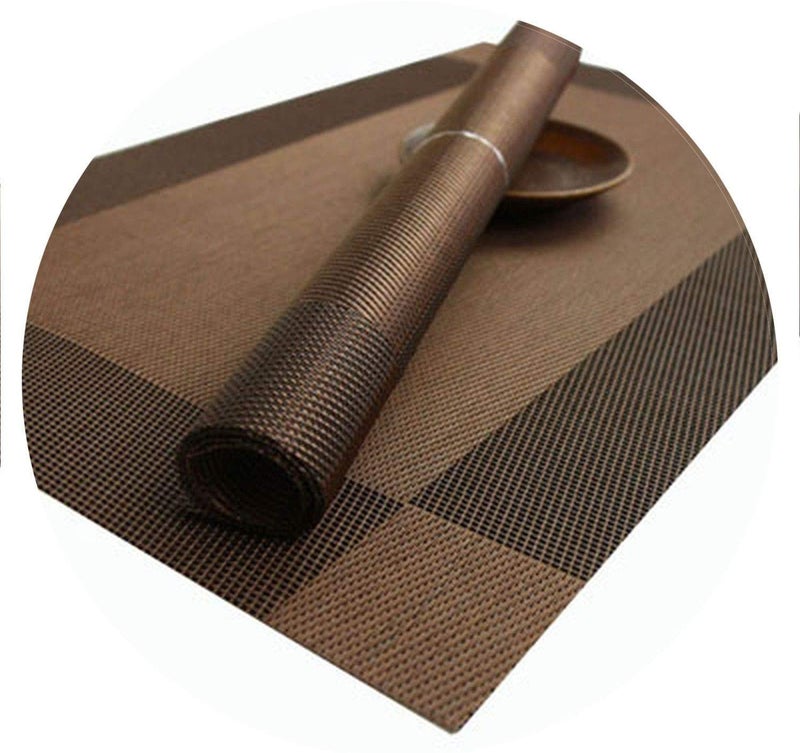 Baskety (Set of 4 PCS) Colorful Place Mats Dining Tablemates Washable Heat Resistant. (Brown) - Image 4