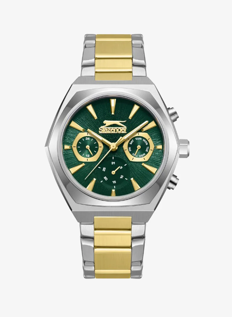 Slazenger Men's Multi Function Display Watch With Silver/Gold Metal Strap - SL.9.2346.2.01
