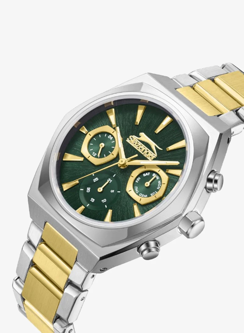 Slazenger Men's Multi Function Display Watch With Silver/Gold Metal Strap - SL.9.2346.2.01