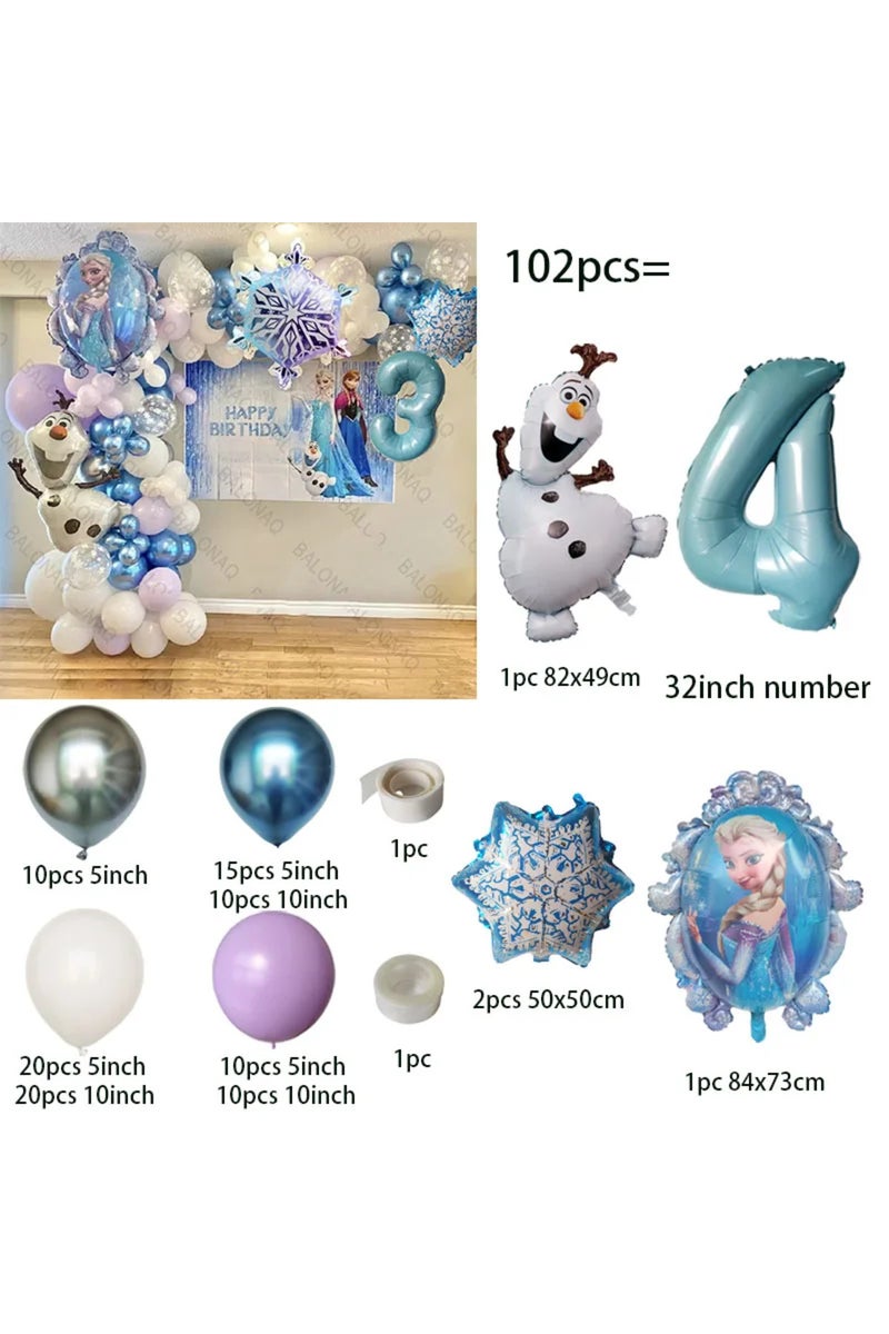 as picture style-4 1set Cartoon Olaf Elsa Anna Balloon 32 Inch Number Foil Balloons Kids Frozen Them