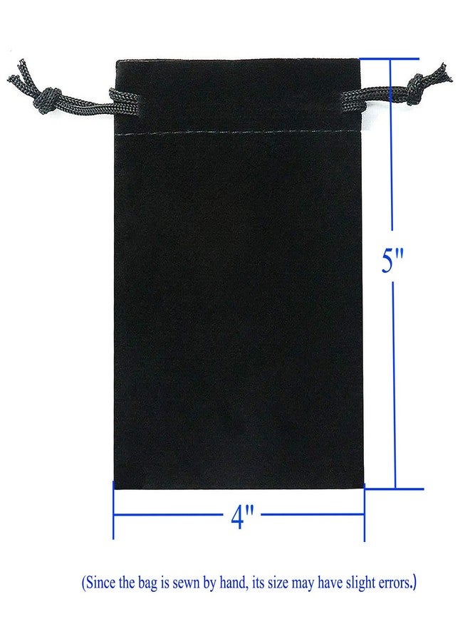 HOSL 200 Pack 4" x 5" Black Velvet Cloth Jewelry Pouch Jewelry Drawstring Bag Necklace Bracelet Earrings Bag Party Favor Bag Goodies Bag Candy Bag Gift Bag Watch Bag Wedding Festival Baby Show Bag - Image 3