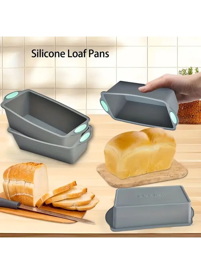 2Pcs Silicone Bread Pan Set Nonstick Oven Safe Dishwasher Safe Rectangle - Image 1